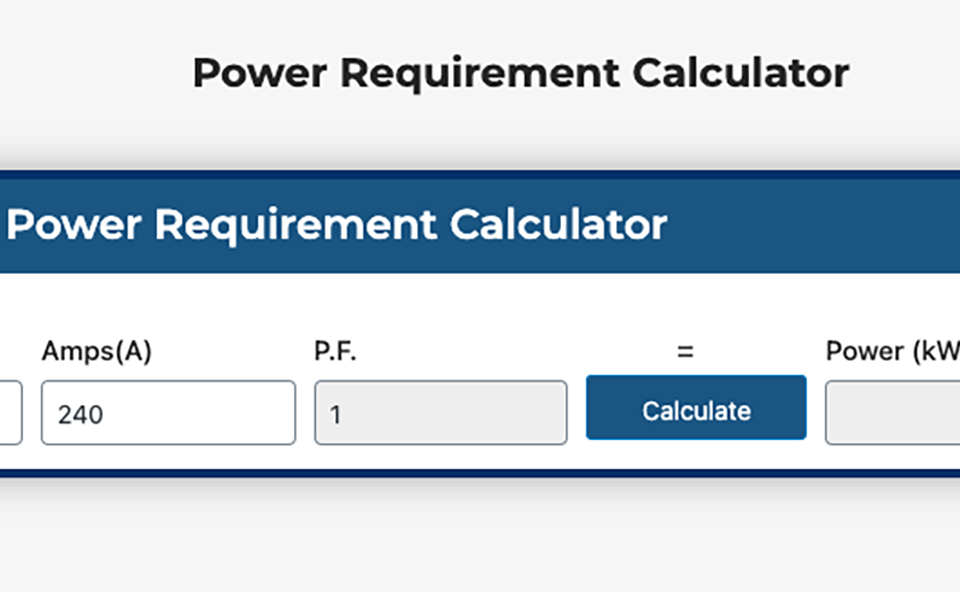 Americas Generators Releases Electrical Power Calculator.