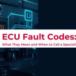 Generator ECU control panel displaying a fault code