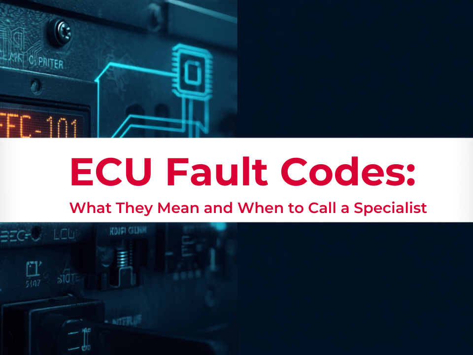 Generator ECU control panel displaying a fault code
